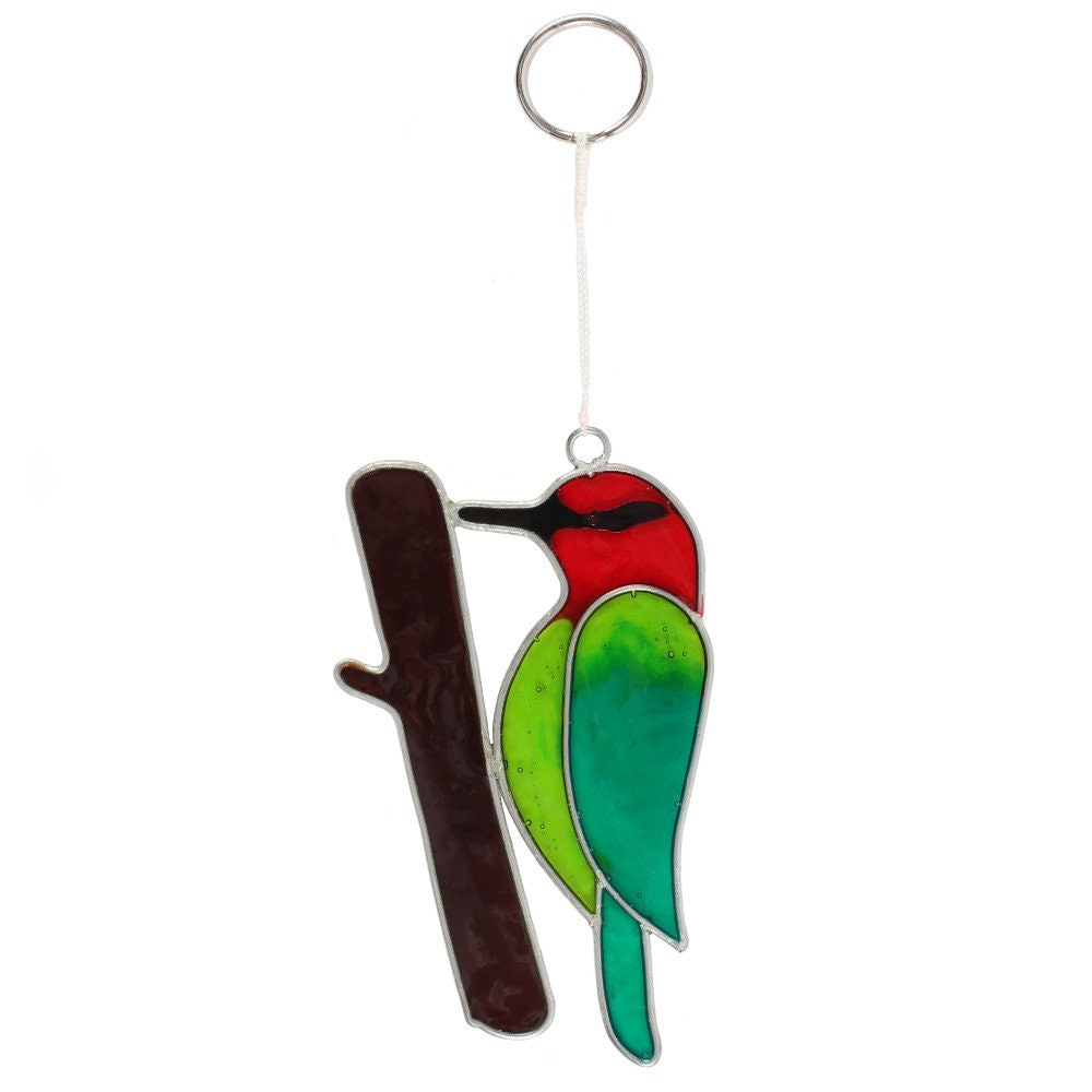 Bird Suncatchers Various Birds, Stained glass suncatchers for window, hanging decoration, Kingfisher, BlueTit, Goldfinch, Jaybird