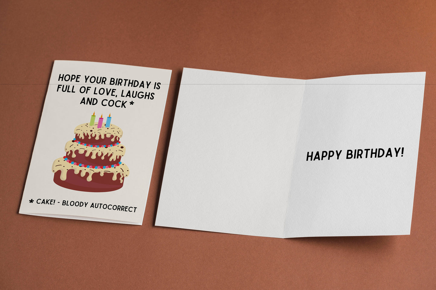 Funny Birthday Card For Her, Autocorrect Cock Card, Funny Card, Birthday card, Autocorrect Cards, Funny Birthday Cards, Greetings cards,