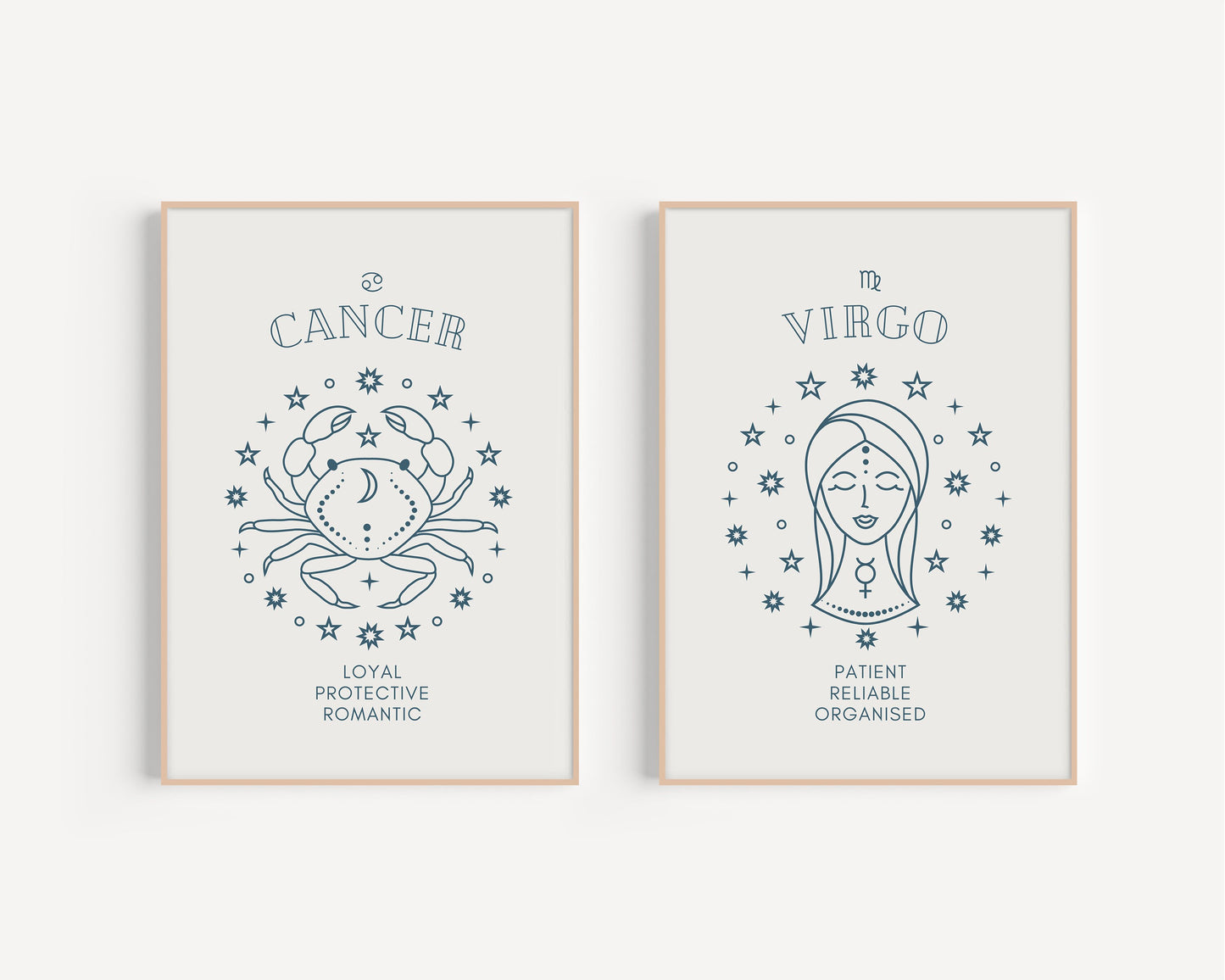 7x5/A4 Zodiac Art Prints, Star Signs Wall Art, Zodiac Prints, Aesthetic Prints, Star signs Wall Decor, Zodiac Posters, Different Zodiacs