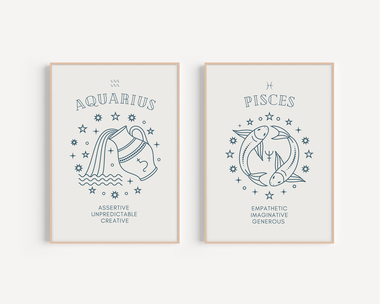 7x5/A4 Zodiac Art Prints, Star Signs Wall Art, Zodiac Prints, Aesthetic Prints, Star signs Wall Decor, Zodiac Posters, Different Zodiacs