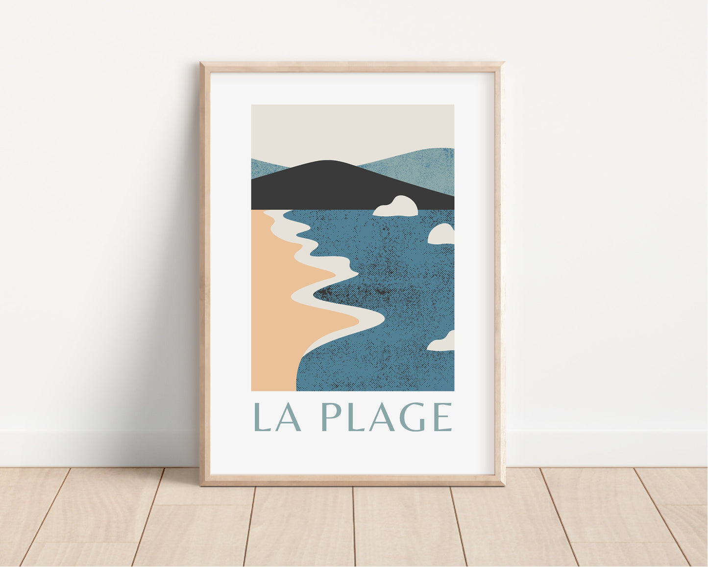 Abstract Art Print, Classic Retro Print, French Style Print, Modern Aesthetic, Minimal Design, Trending, Retro Colours, The Beach,