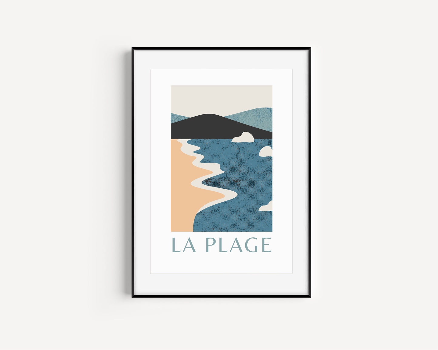 Abstract Art Print, Classic Retro Print, French Style Print, Modern Aesthetic, Minimal Design, Trending, Retro Colours, The Beach,