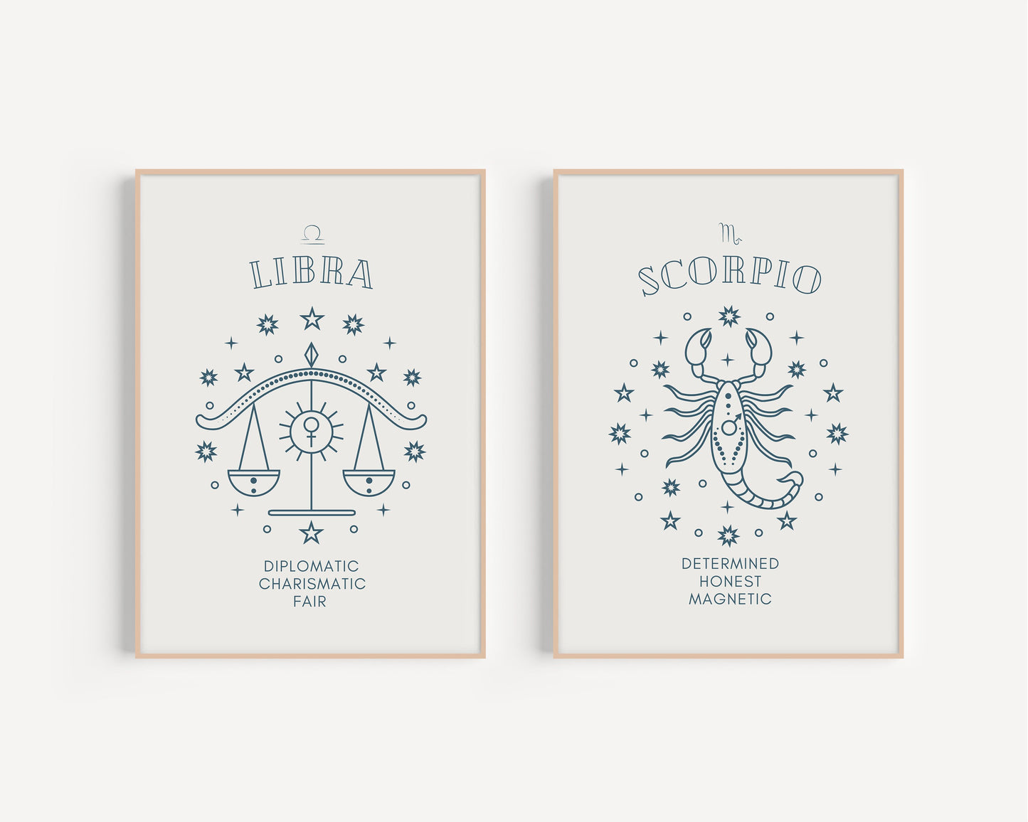 7x5/A4 Zodiac Art Prints, Star Signs Wall Art, Zodiac Prints, Aesthetic Prints, Star signs Wall Decor, Zodiac Posters, Different Zodiacs