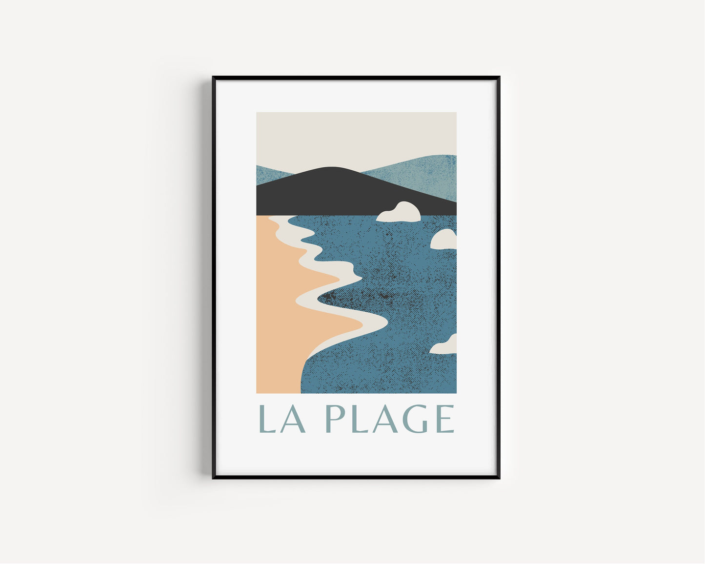 Abstract Art Print, Classic Retro Print, French Style Print, Modern Aesthetic, Minimal Design, Trending, Retro Colours, The Beach,