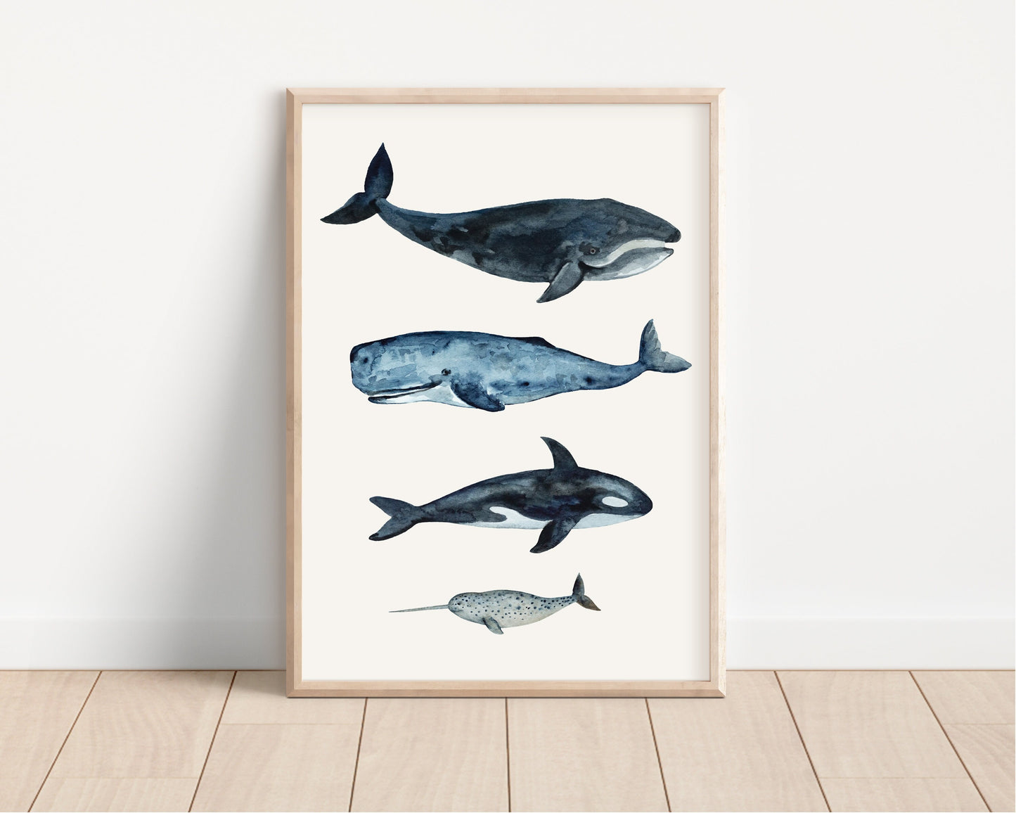 Whale sizes art print, Kids Bedroom Print, Education print, Classroom décor, Whale watercolour gift art, Learning resources, Childrens Room,