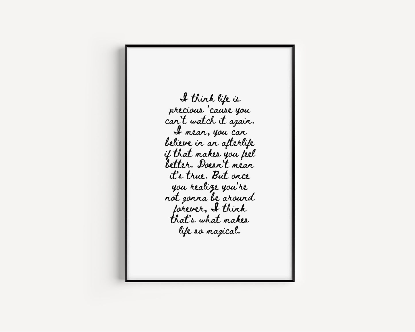 Afterlife Inspired Art Print, Ricky Gervais Quote Wall Art , Ricky Gervais, Afterlife, Life Quotes, Quote Print,
