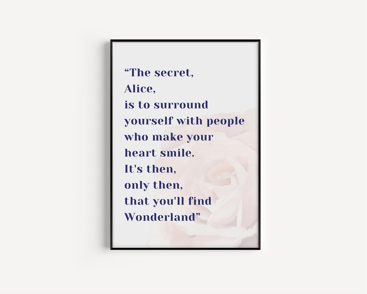 Alice in Wonderland wall art, Alice in Wonderland Quote art Print, Inspirational Quotation, Unique Home Décor, A5 A4 A3, Alice in Wonderland