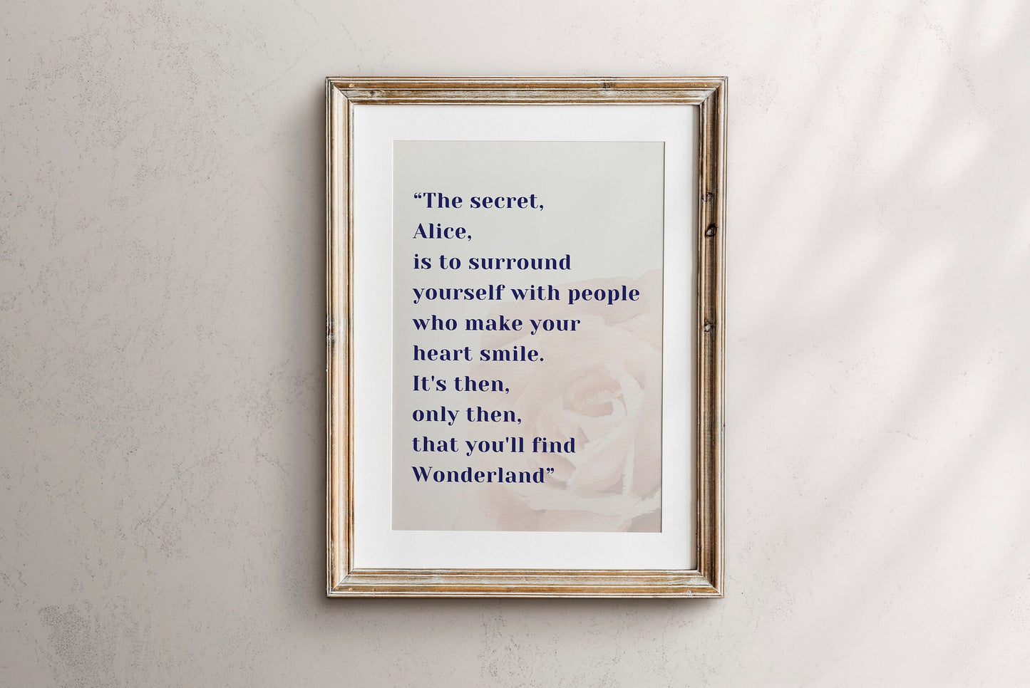 Alice in Wonderland wall art, Alice in Wonderland Quote art Print, Inspirational Quotation, Unique Home Décor, A5 A4 A3, Alice in Wonderland
