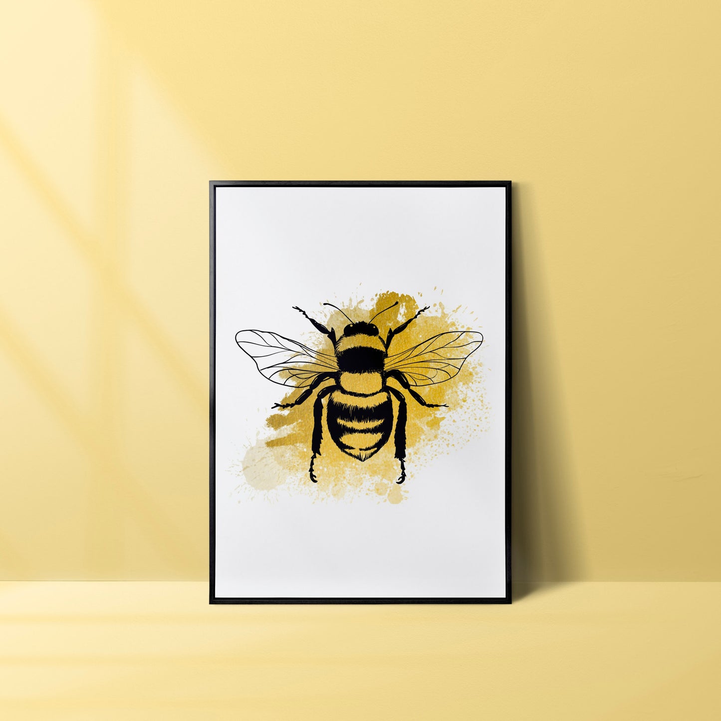 Bee Art Print, Manchester Art Print, Manchester Bee, Manchester Print Unframed, A5/A4/A3/A2, Manchester Bee, Bee Art, Gold Colouring,