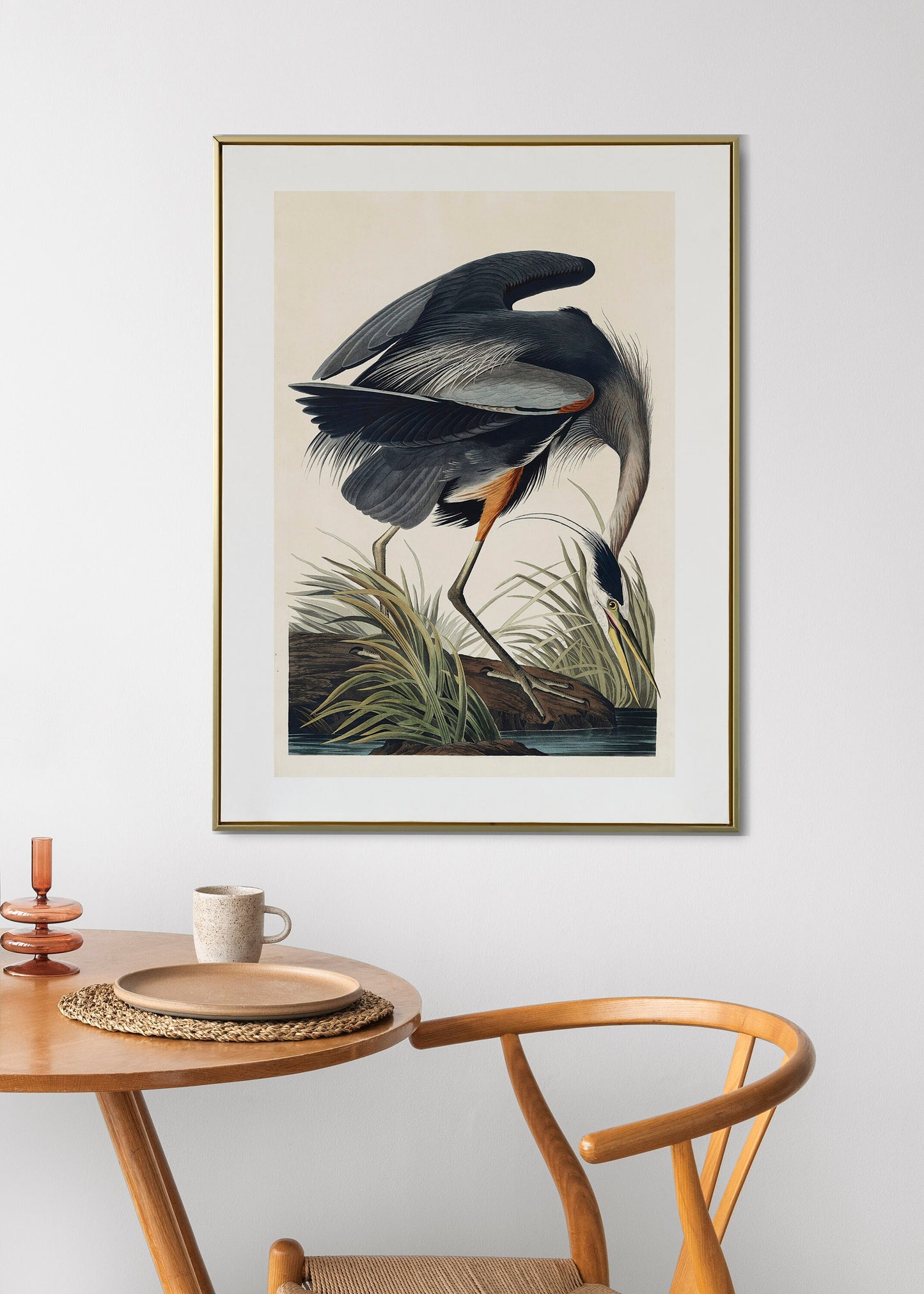 Great Blue Heron Vintage Art Print, Vintage Decor, Antique Bird Illustrations, John Audubon, Trending, Heron Vintage Print, Vintage Art