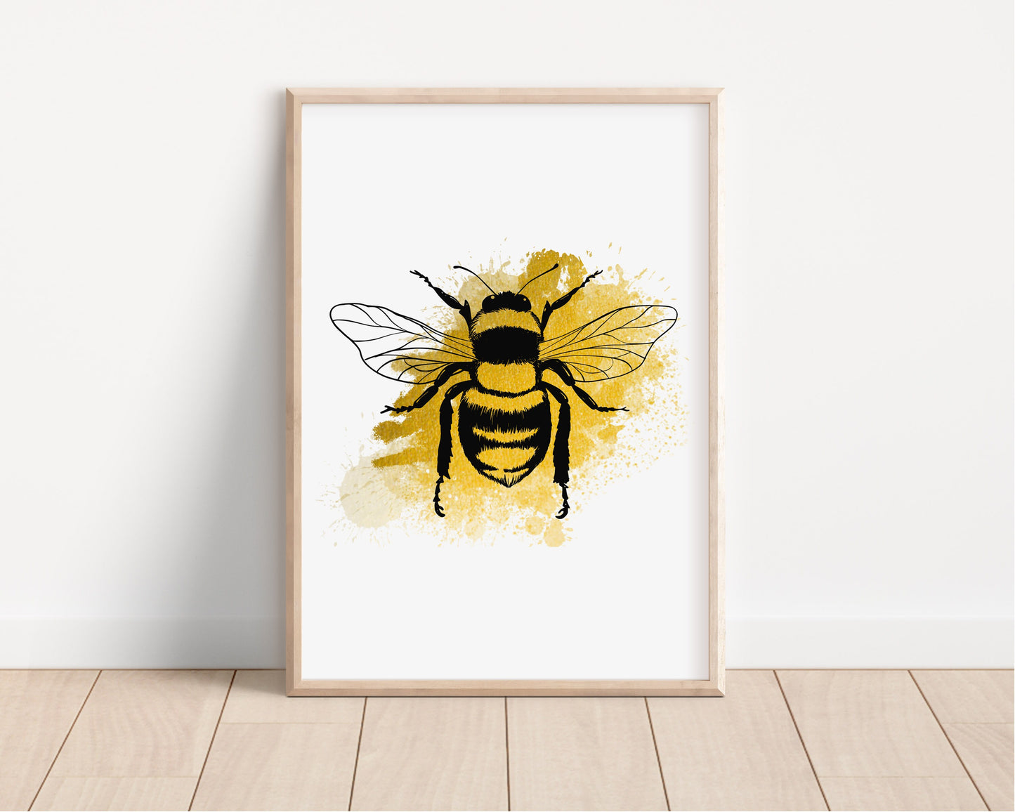Bee Art Print, Manchester Art Print, Manchester Bee, Manchester Print Unframed, A5/A4/A3/A2, Manchester Bee, Bee Art, Gold Colouring,
