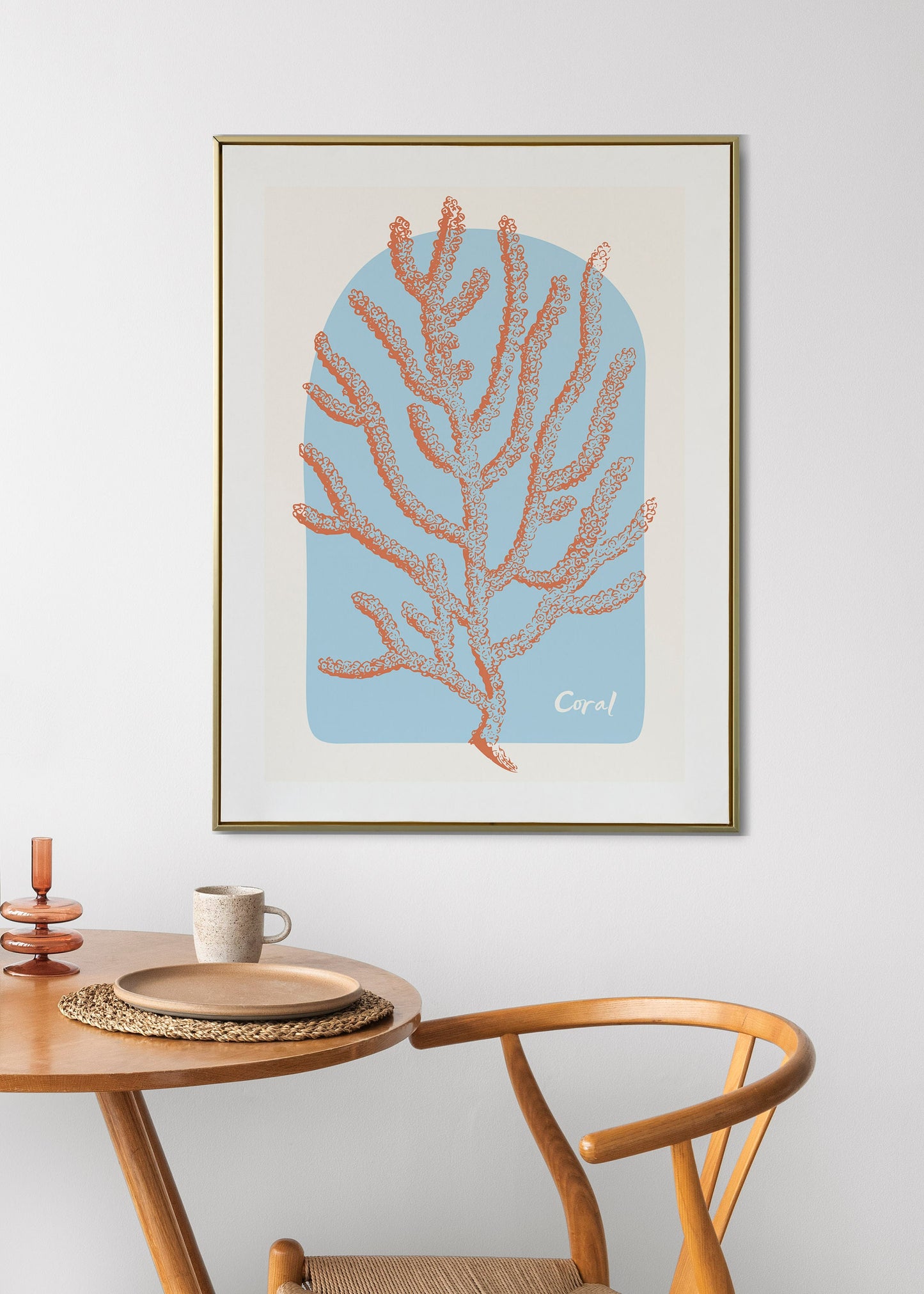 Coral Art Print, Coral Design, Classic Retro Print, Modern Aesthetic, Minimal Design, Trending, Elegant Colours, Wall Decor, Sea Coral,