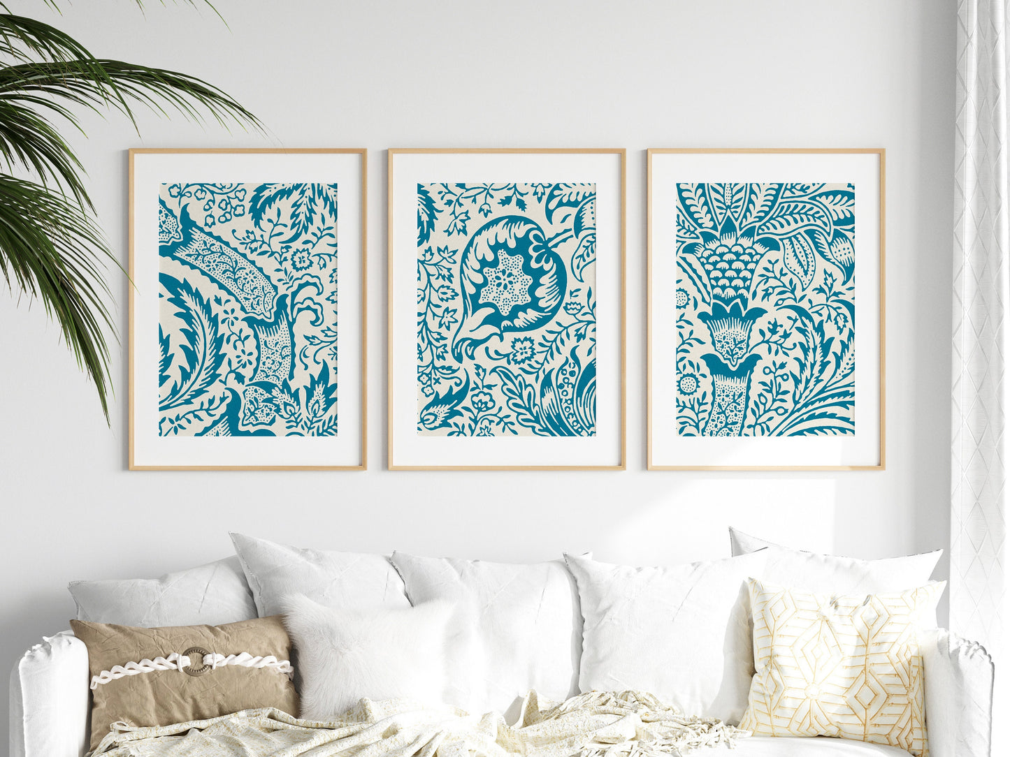 William Morris Prints Set of 3, Indian pattern, Famous Wallpaper, William Morris Art, Gallery Wall Art, William Morris Prints, Living Room,