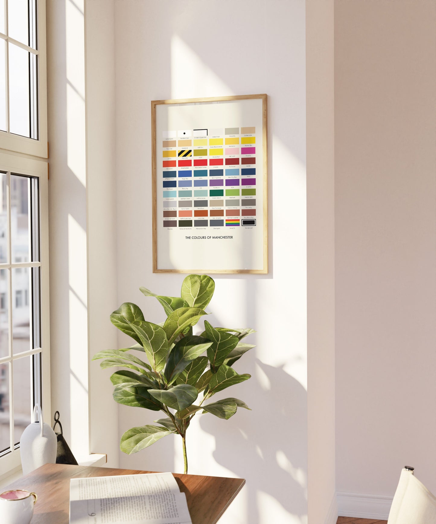 The Colours Of Manchester Print, City Of Manchester Print, Manchester, Manchester Print Unframed, A4 A3 A2, Manchester, Love Manchester