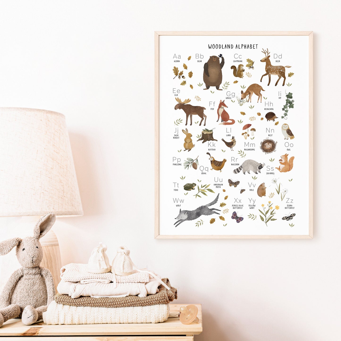 Woodland Alphabet Print, Kids Bedroom Print, Children's Room Décor, Woodland Theme, A5/A4/A3/A2, Alphabet Print, Educational Poster