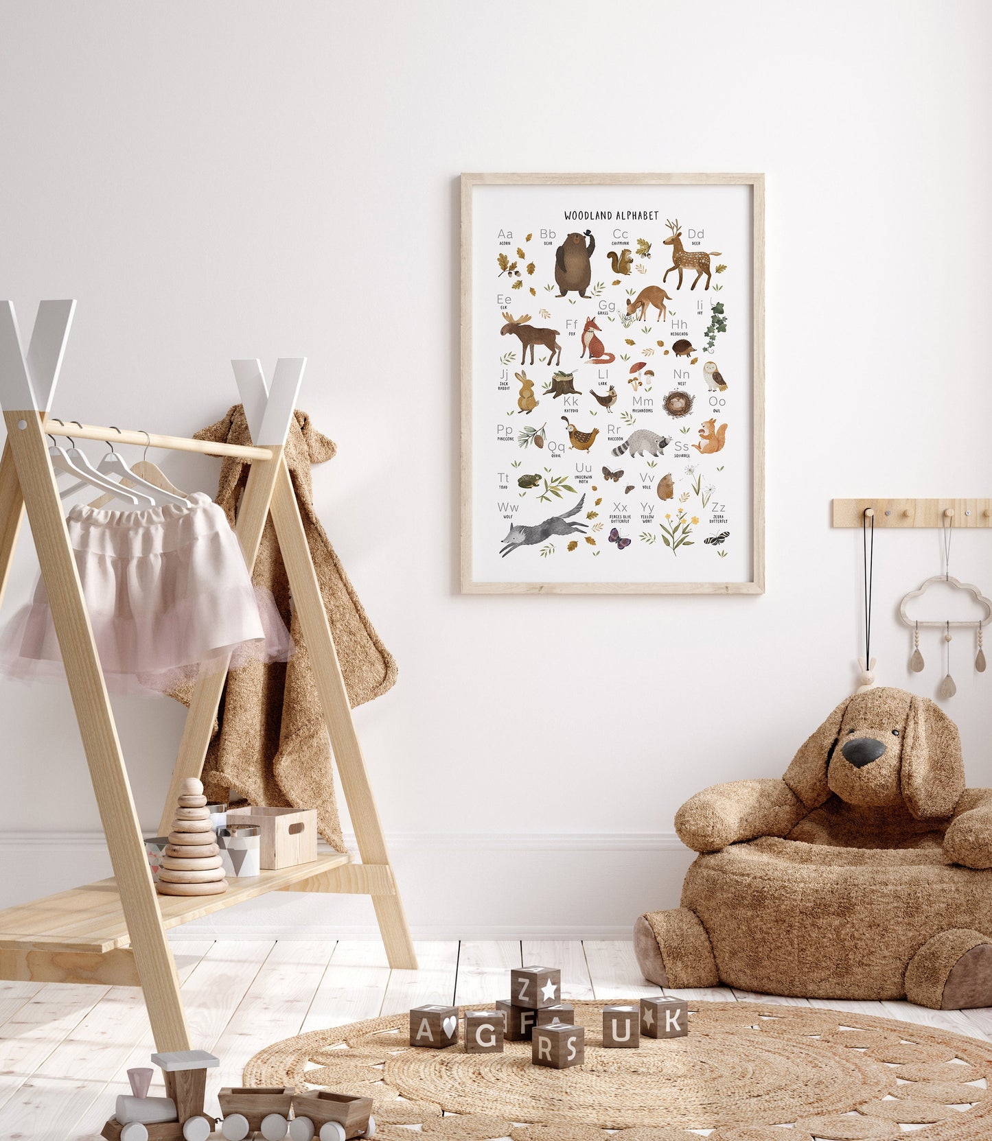 Woodland Alphabet Print, Kids Bedroom Print, Children's Room Décor, Woodland Theme, A5/A4/A3/A2, Alphabet Print, Educational Poster
