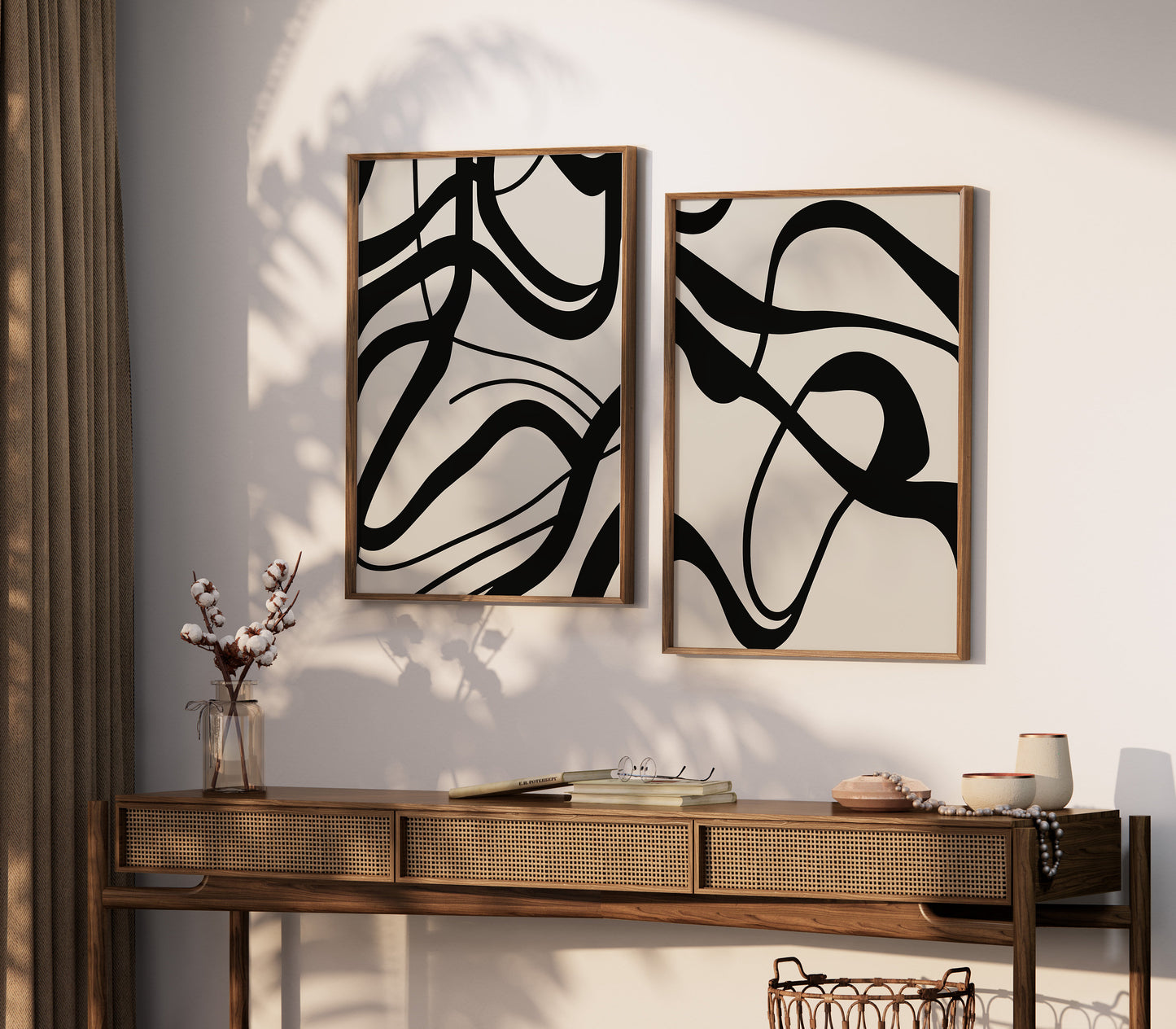 Set of 2 Abstract Design Posters, Abstract Shapes Prints, Interior Design, Trendy Wall Art, Living Room, Minimalist Design Prints, Abstract