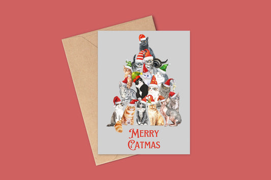 Merry Catmas Christmas Card