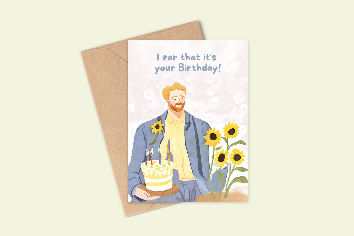 Cute Birthday Card for Friend, Van Gogh, Cute Card, Birthday card, Funny Birthday Cards, Card for Art Lover