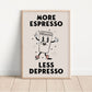 Retro Coffee Wall Art Print, More Espresso Wall Décor, Coffee Art Print, Kitchen Wall Art, Coffee Poster, Retro Character Print, Two Designs