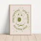 Retro Frog Wall Print, Carefree Frog, Positive Prints, Retro Wall Decor, Frog Art Prints, Character Print, Two Designs, Stay Positive Print