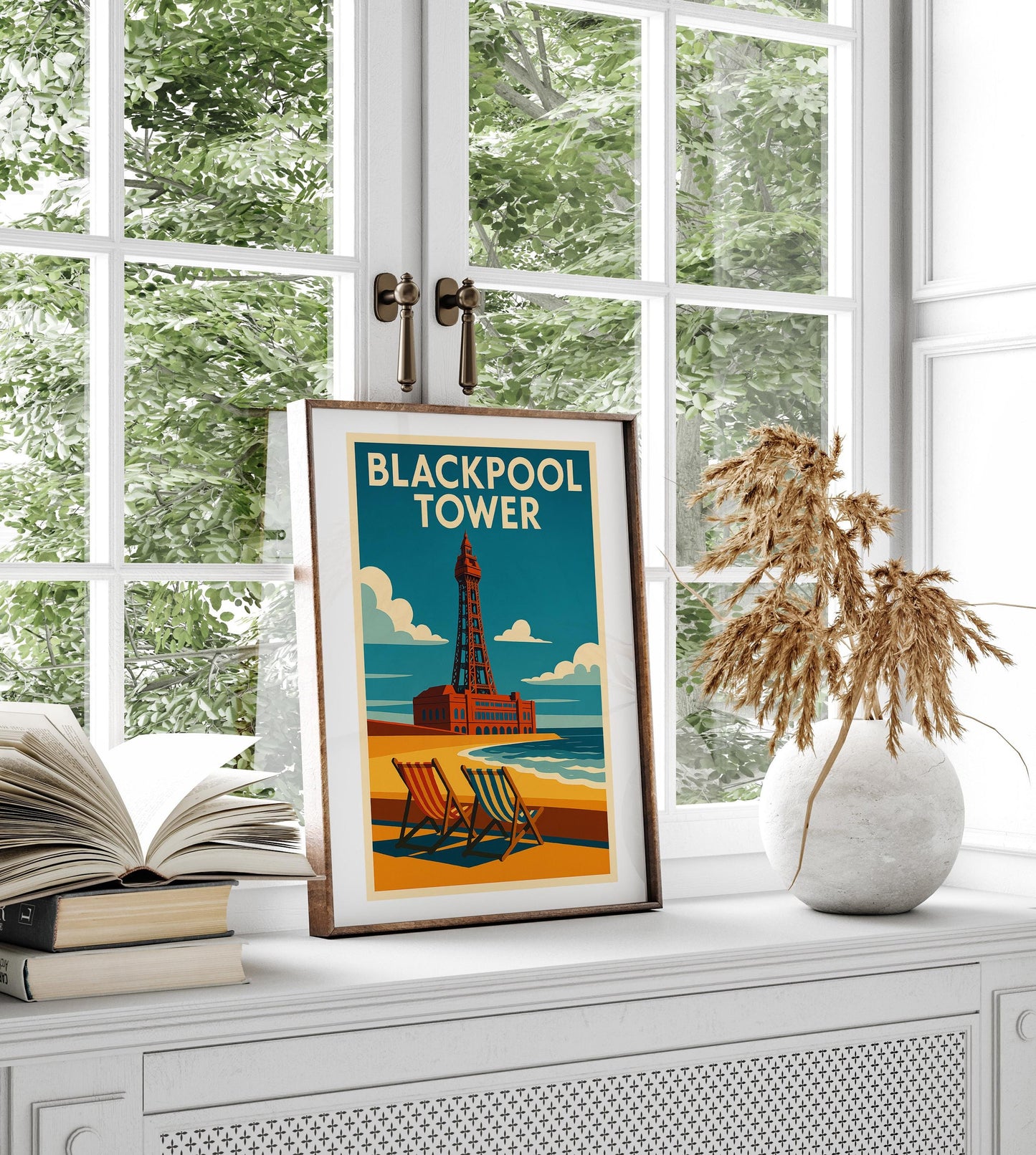 Blackpool Tower Print, Blackpool Tower Wall Art, Lancashire Landmark Poster, Blackpool Home Decor, Blackpool Gift, Local Landmarks