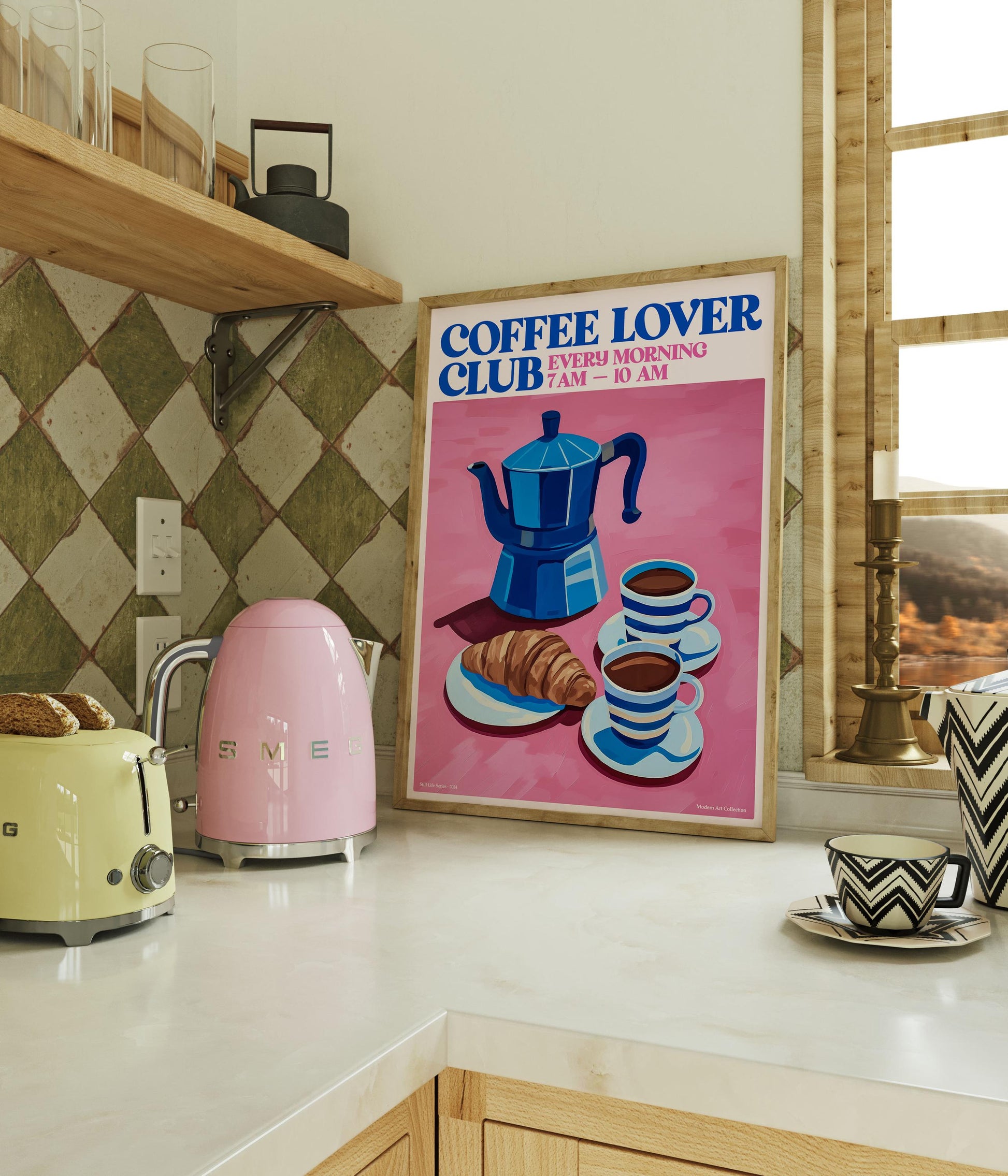 Coffee Lover Club Wall Art Print, Kitchen Coffee Bar Decor, Gift for Coffee Drinkers, Modern Cafe Poster, Coffee Artwork, Coffee Lovers