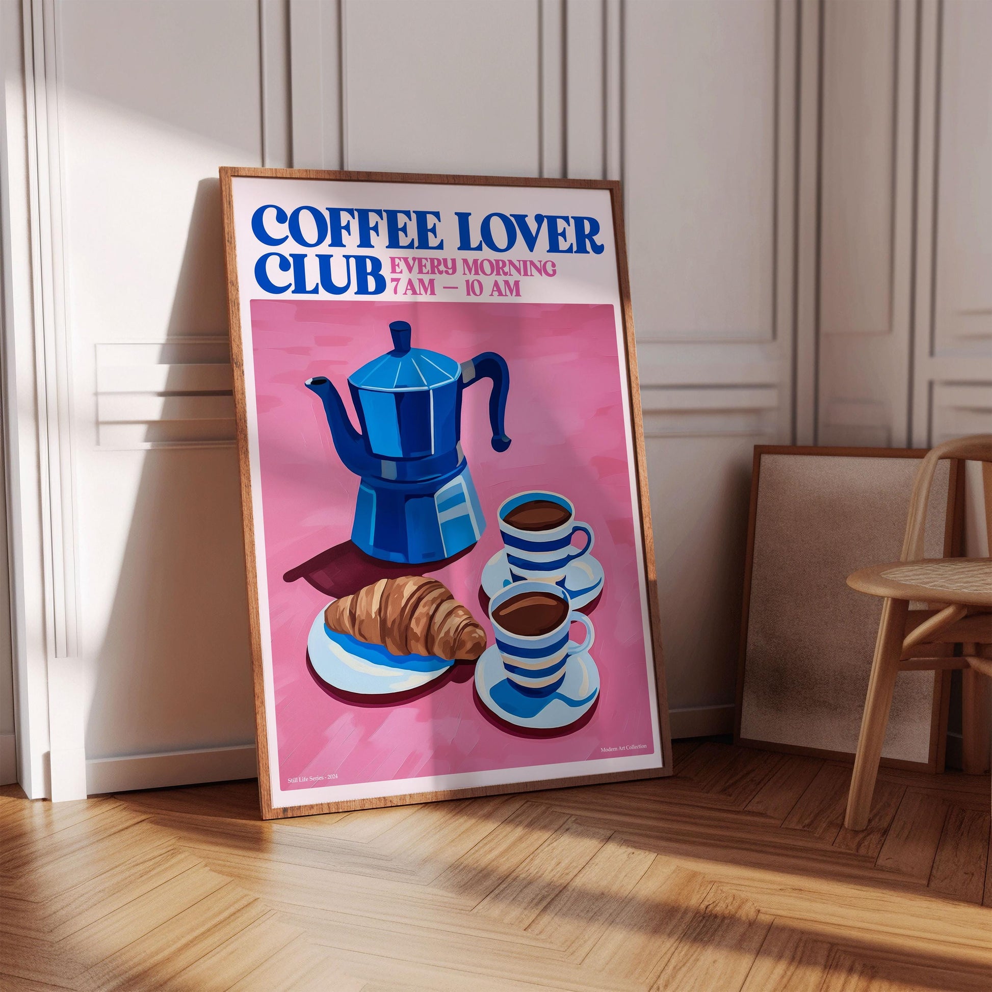 Coffee Lover Club Wall Art Print, Kitchen Coffee Bar Decor, Gift for Coffee Drinkers, Modern Cafe Poster, Coffee Artwork, Coffee Lovers