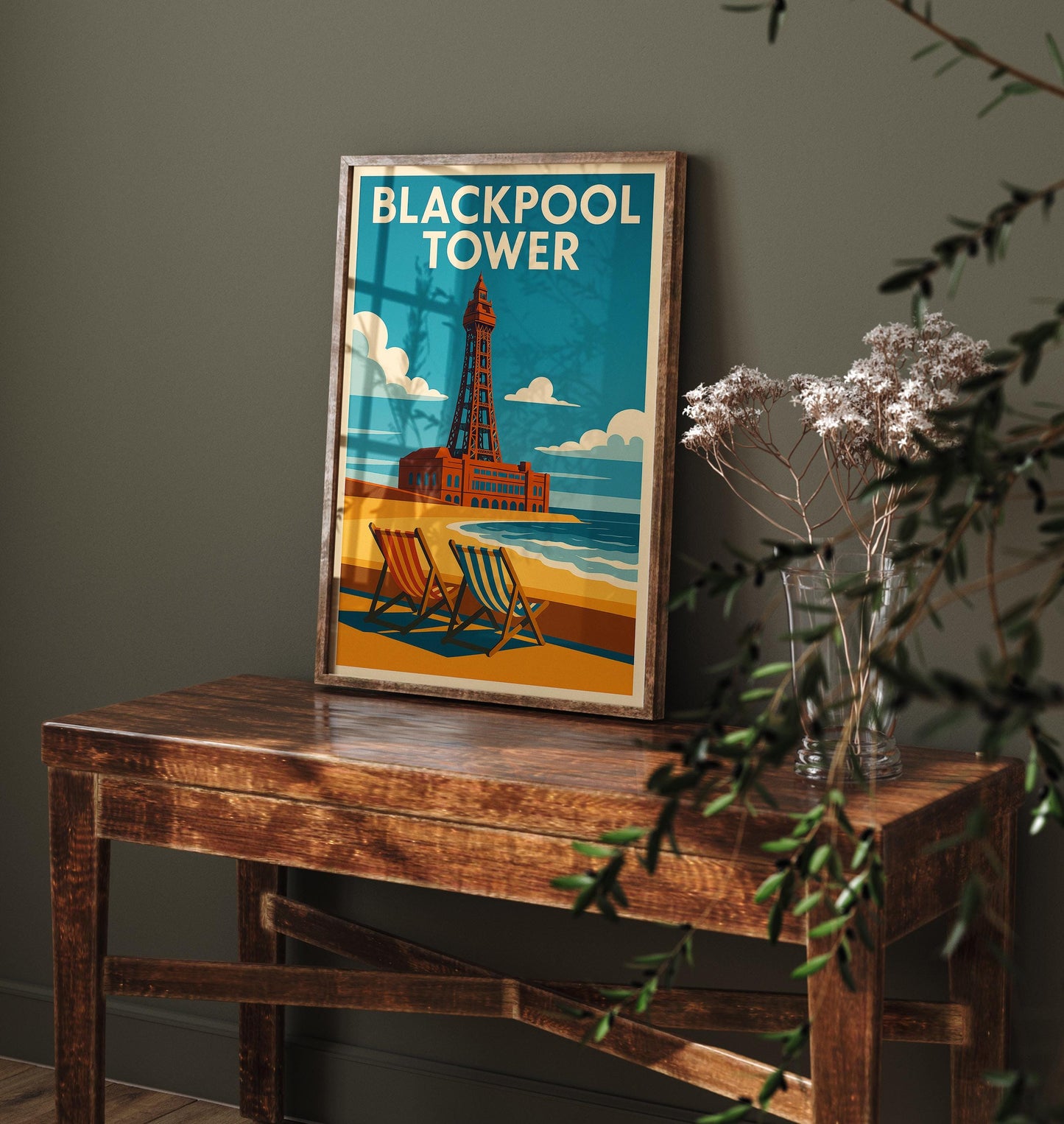 Blackpool Tower Print, Blackpool Tower Wall Art, Lancashire Landmark Poster, Blackpool Home Decor, Blackpool Gift, Local Landmarks