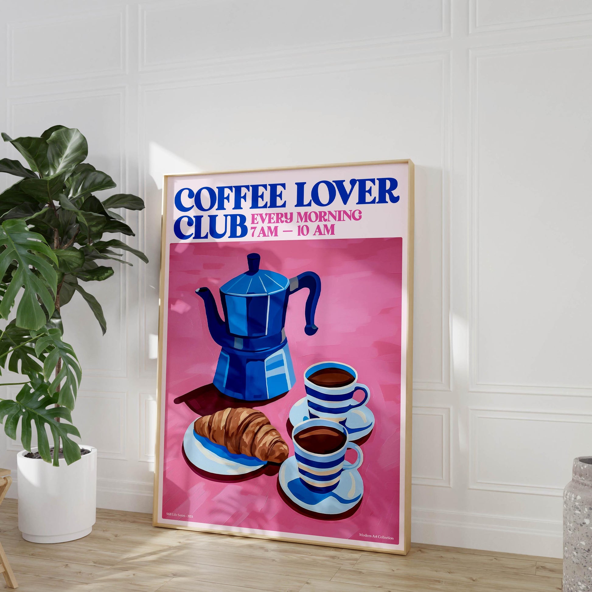 Coffee Lover Club Wall Art Print, Kitchen Coffee Bar Decor, Gift for Coffee Drinkers, Modern Cafe Poster, Coffee Artwork, Coffee Lovers