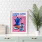 Coffee Lover Club Wall Art Print, Kitchen Coffee Bar Decor, Gift for Coffee Drinkers, Modern Cafe Poster, Coffee Artwork, Coffee Lovers