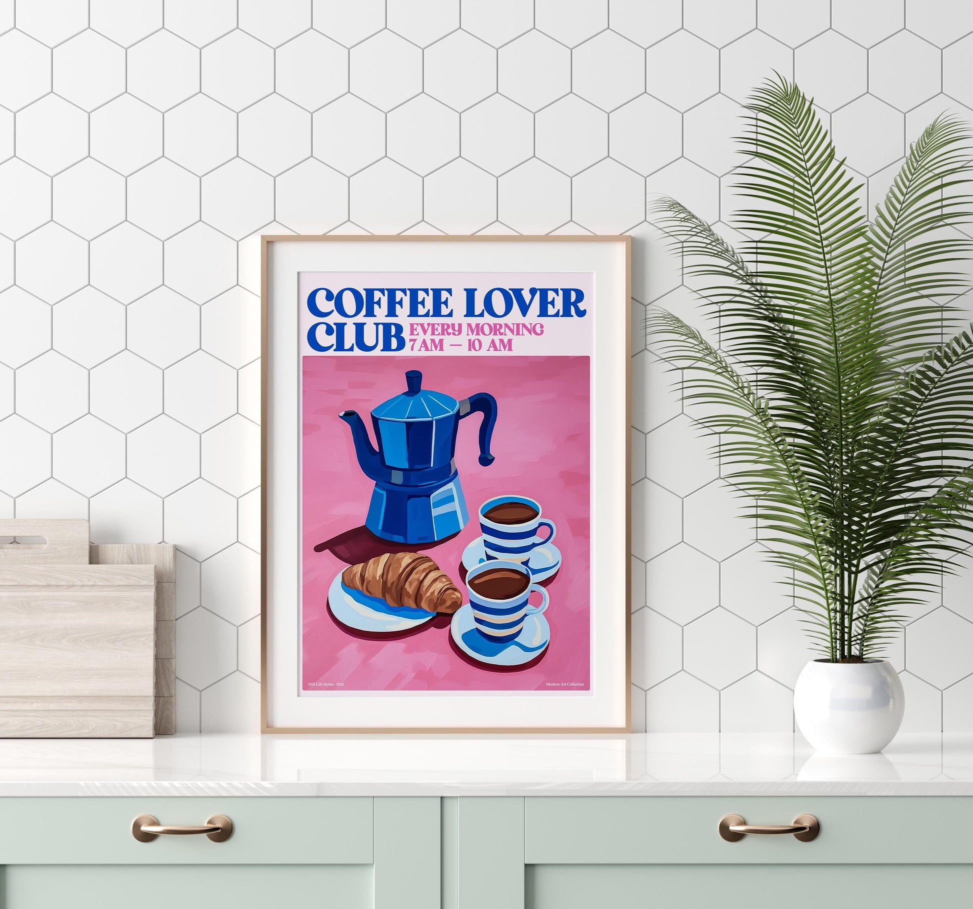 Coffee Lover Club Wall Art Print, Kitchen Coffee Bar Decor, Gift for Coffee Drinkers, Modern Cafe Poster, Coffee Artwork, Coffee Lovers
