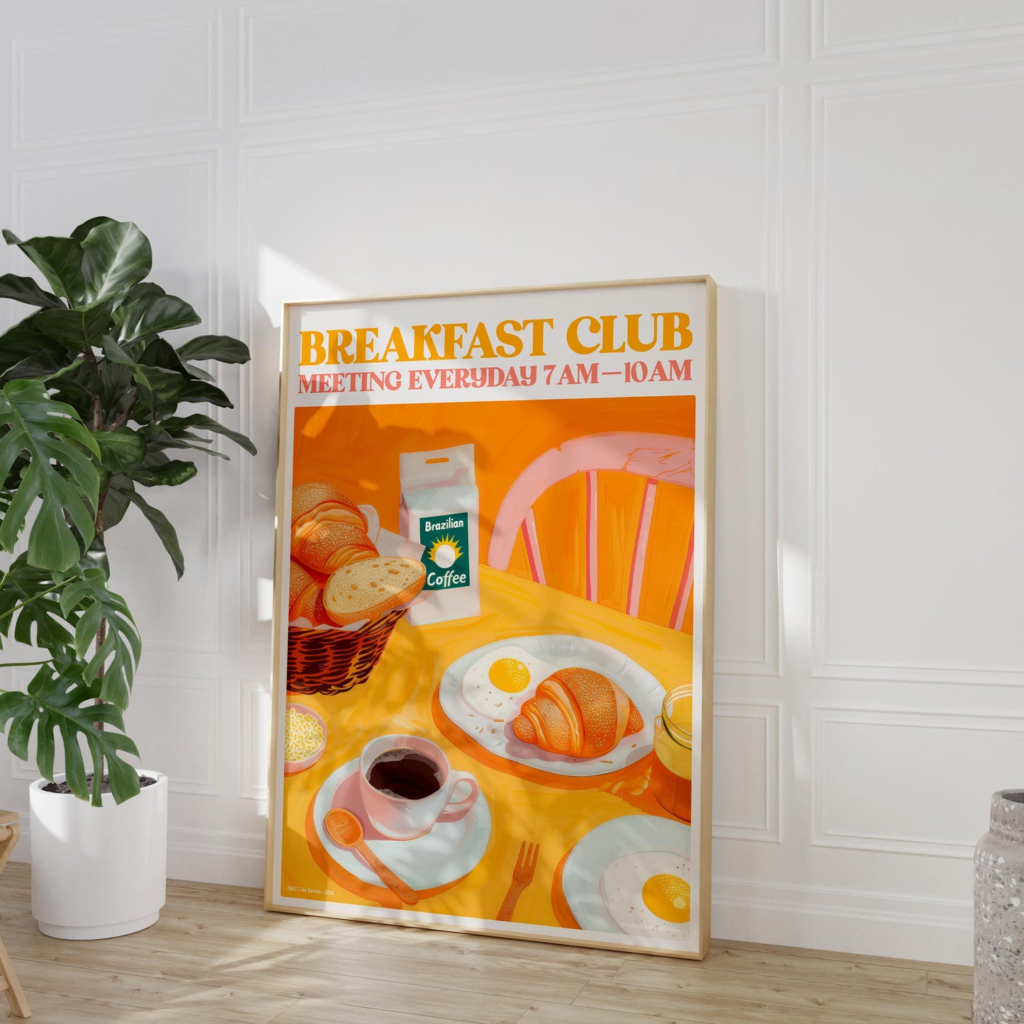 Breakfast Club Wall Art Print, Kitchen Dining Room Decor, Modern Breakfast Poster, Foodie Artwork, Fun Gift for Food Lovers