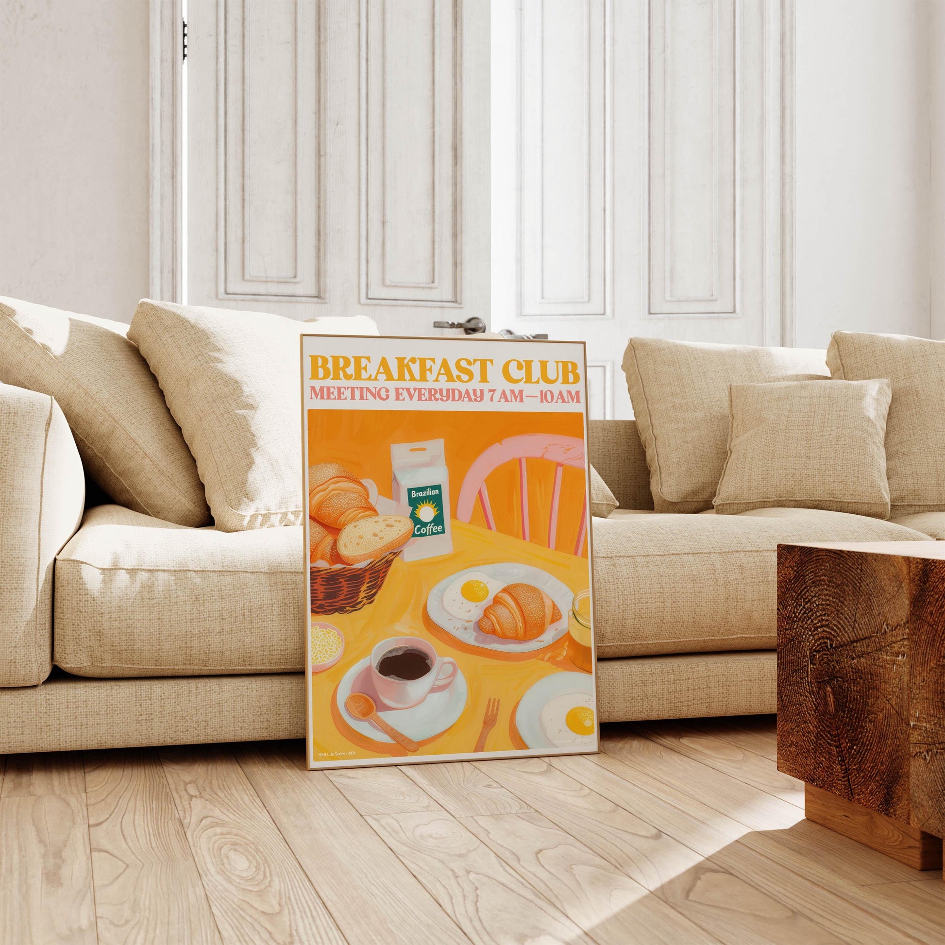 Breakfast Club Wall Art Print, Kitchen Dining Room Decor, Modern Breakfast Poster, Foodie Artwork, Fun Gift for Food Lovers