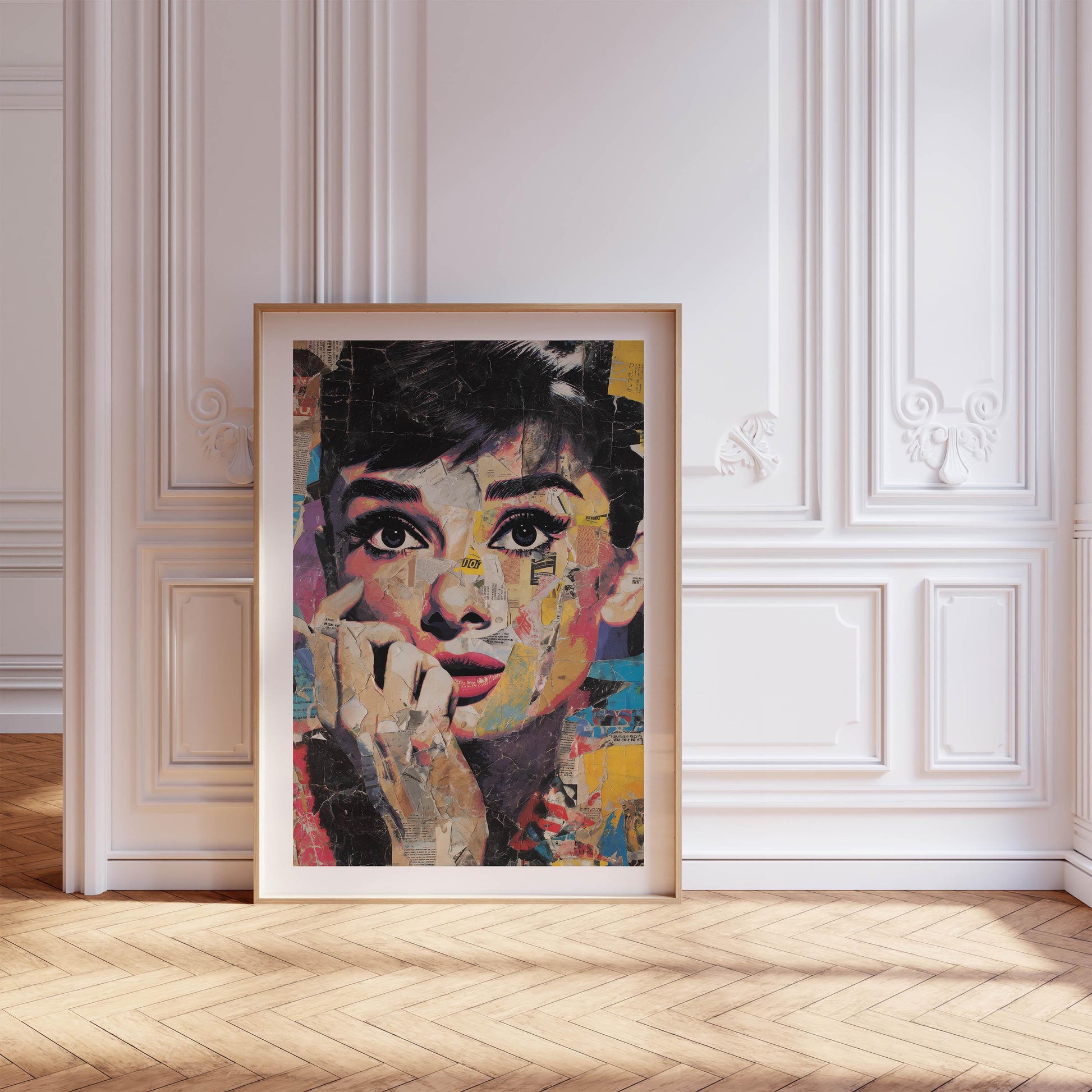 Elegant Vintage Film Star Art Print, Classic Hollywood Icon Illustration, Timeless Style Wall Decor, Retro Glamour Portrait Poster