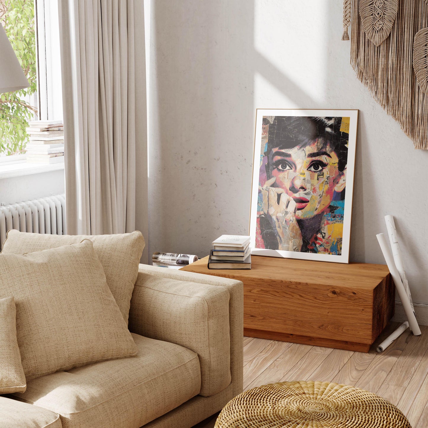 Elegant Vintage Film Star Art Print, Classic Hollywood Icon Illustration, Timeless Style Wall Decor, Retro Glamour Portrait Poster