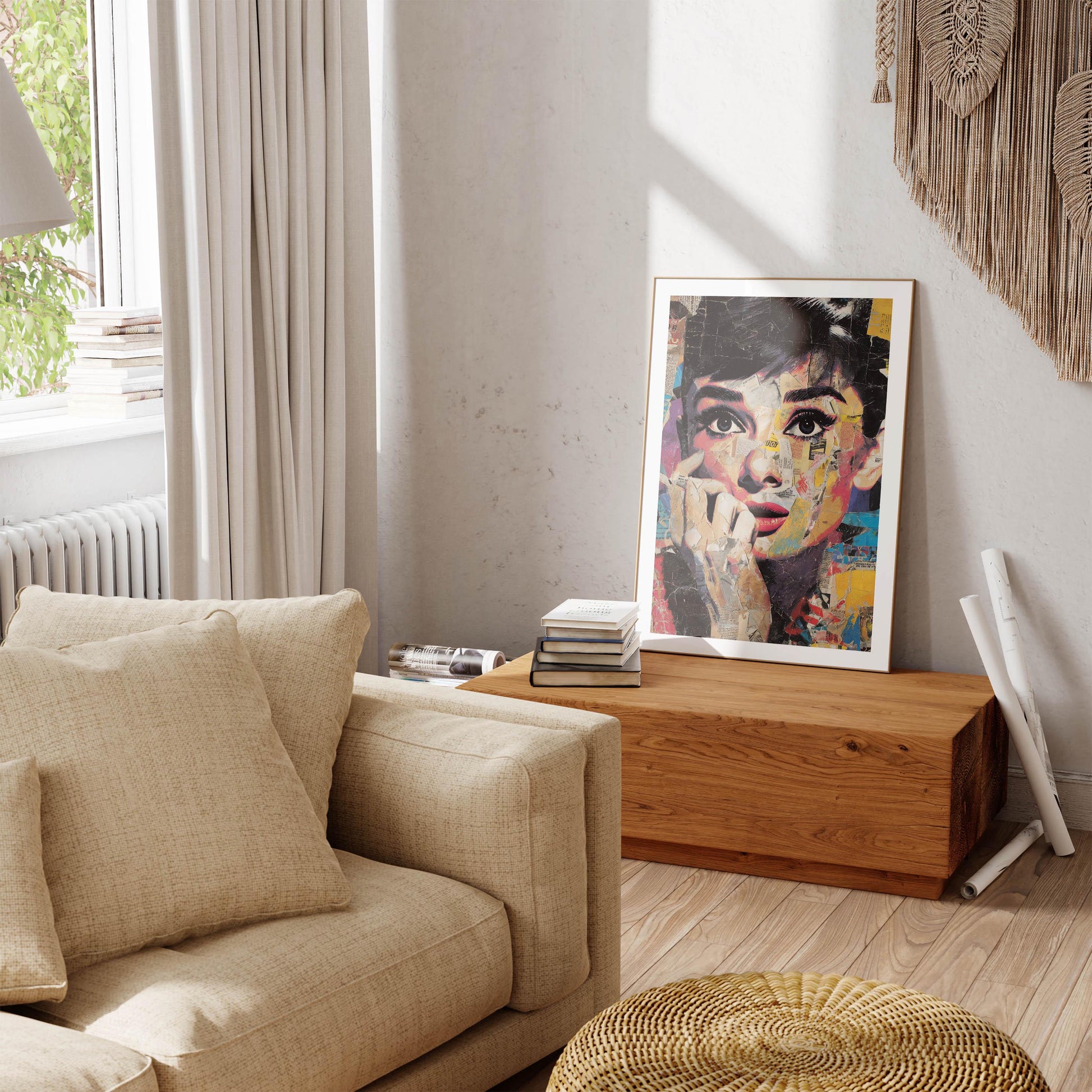 Elegant Vintage Film Star Art Print, Classic Hollywood Icon Illustration, Timeless Style Wall Decor, Retro Glamour Portrait Poster