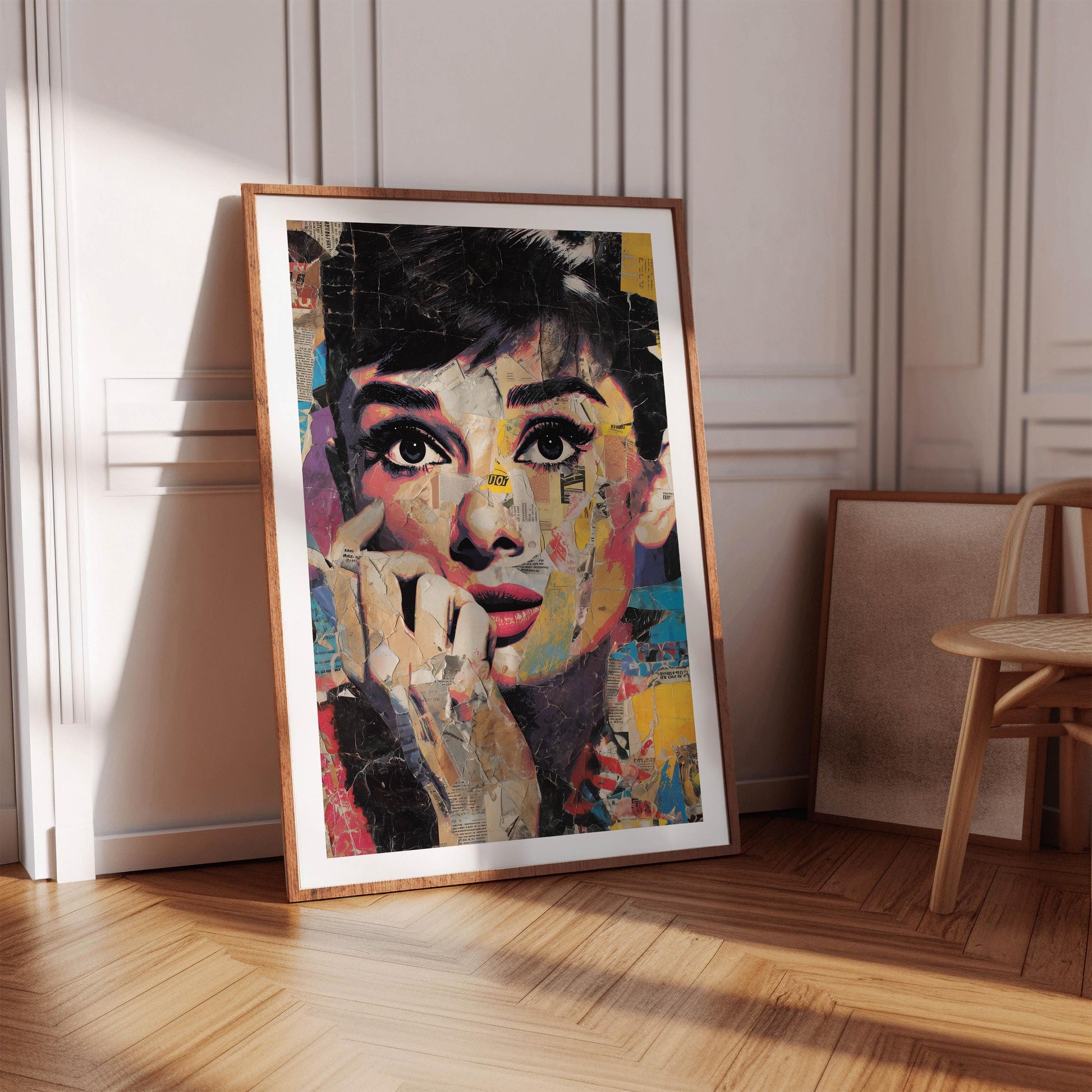 Elegant Vintage Film Star Art Print, Classic Hollywood Icon Illustration, Timeless Style Wall Decor, Retro Glamour Portrait Poster