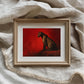 Leopard Oil Painting Print on Red Background, Wild Cat Wall Art, Bold Animal Illustration, Safari Decor, Big Cat Artwork, Old Money Prints