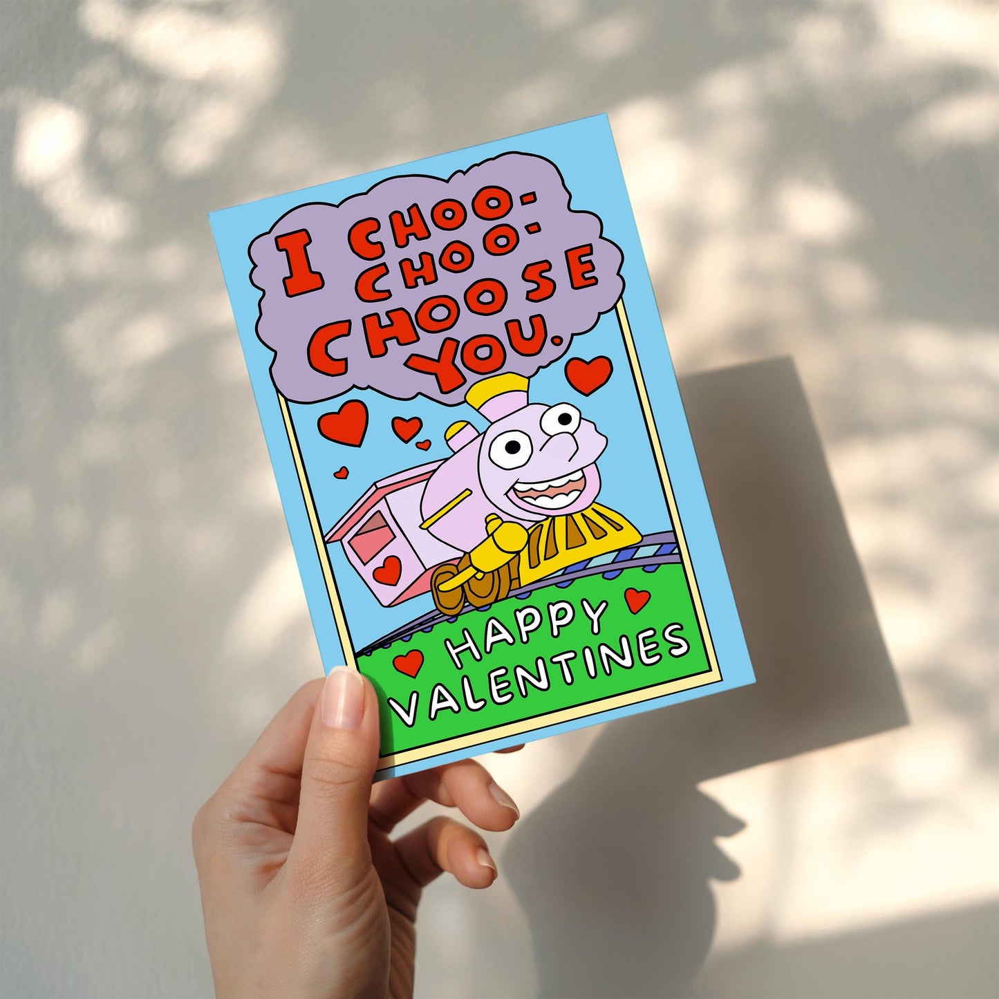 Cute Train Valentine's Day Card