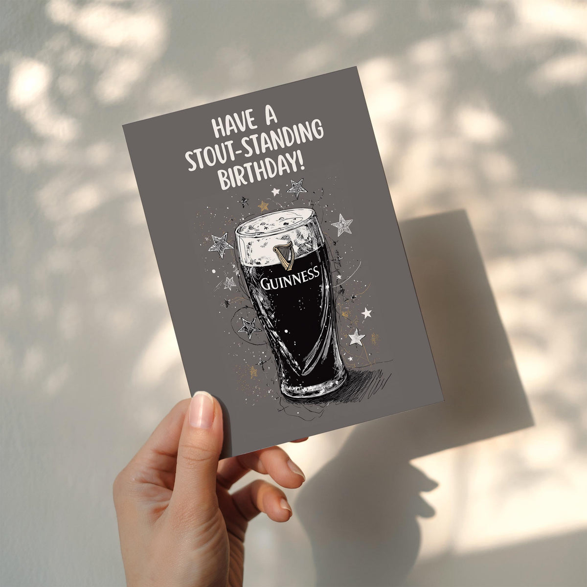 Funny Birthday Card For Guinness Fans, Stout-Standing Birthday, Funny Card, Hand Crafted Greetings Card