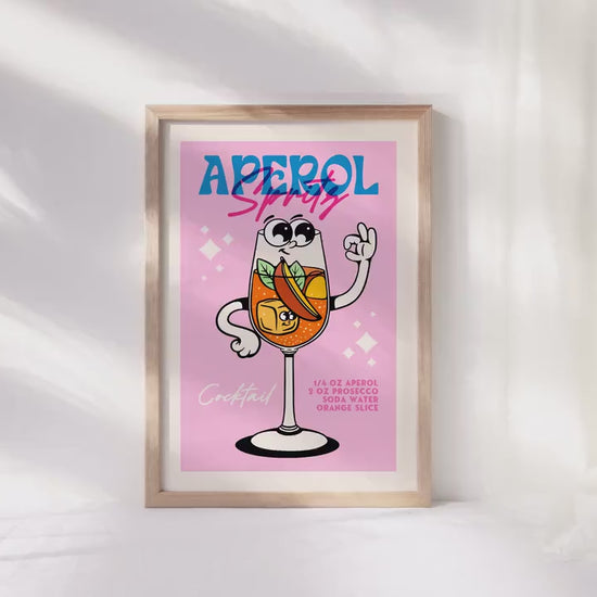 Retro Cocktails Inspired Art Prints, Retro Cocktails Wall Art, Aperol Spritz, Retro Prints, Pina Colada, Sunday Vibes Print, Drink Prints
