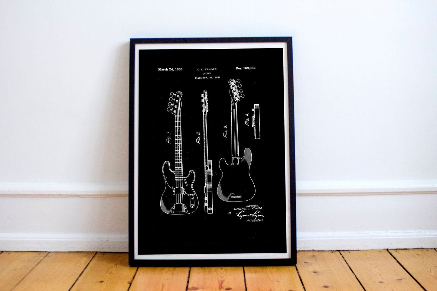 Fender Electric Guitar Patent Wall Art Print, Patent Art, Blueprint, Patent Print, Patent Poster,cool art print,patent guitar, gift for him