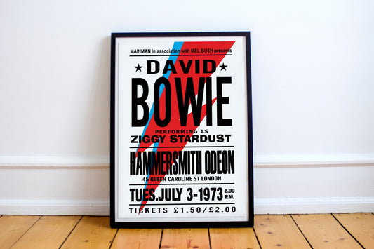 David Bowie Concert Art Print - David Bowie Wall Art - Wall Decor - Bowie Gift - Concert Poster, Music Print, A4, 7x5 Inches