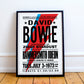 David Bowie Concert A4 Art Print - David Bowie Wall Art - Wall Decor - Bowie Gift - Concert Poster - Download