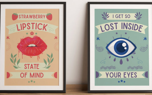 Harry Styles Inspired Fine Line Song Lyrics, Set Of 2 Wall Prints, Bedroom Prints, Harry Styles Inspired print, Canyon Moon, Adore you