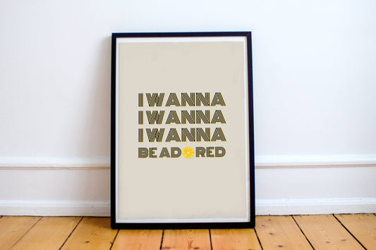 Stone Roses Inspired Print, I Wanna Be Adored Print, Manchester print, Stone Roses Poster, Manchester Wall Art, A3, A4, Ian Brown