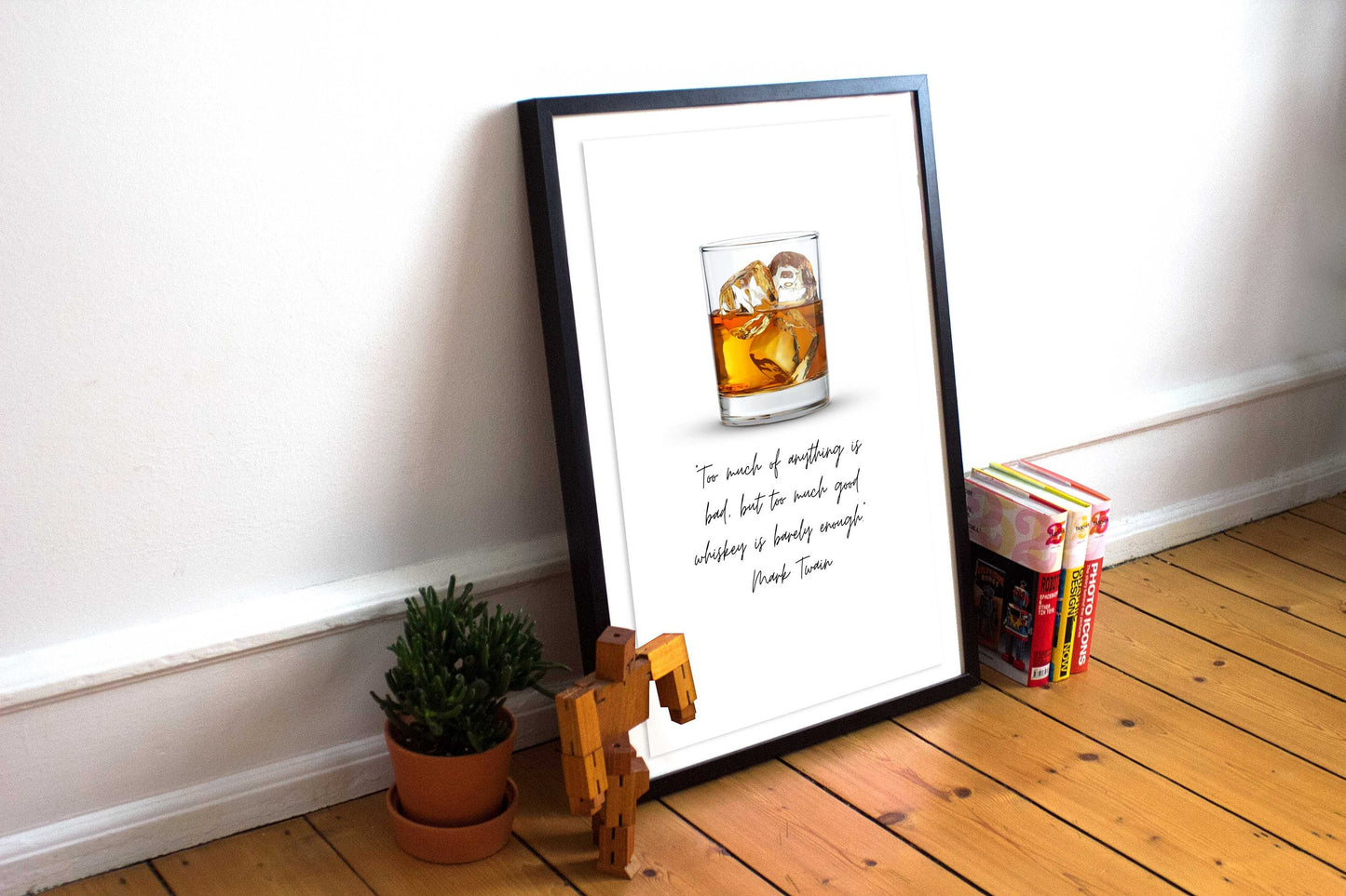 Whiskey print - Whiskey quote - Mark Twain - Cool gift for Whiskey fans, present for alcohol lovers, print for bar