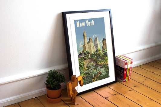 New York Inspired Wall Art Print - Poster | Unframed | A4 | New York Travel Poster | New York Gift | New York Image