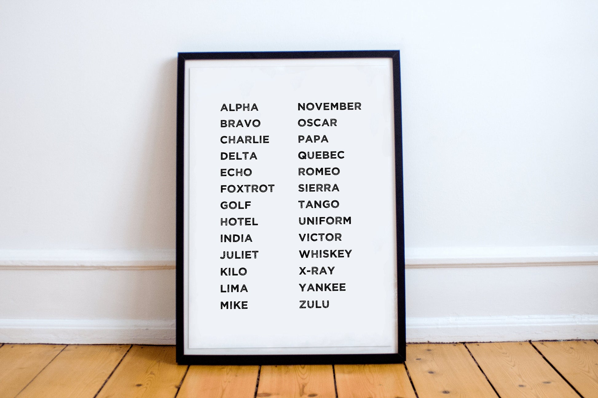 Phonetic Alphabet Art Print, Military Style Print, Minimalist Print, Modern Aesthetic, Minimal Design, Trending, Industrial Style, Phonetic
